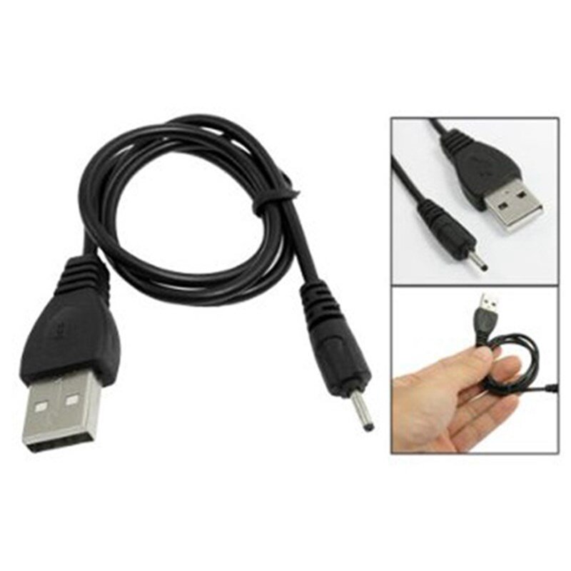Cable de carga USB, accesorio negro DC de 2mm, 50 cm, para Nokia N78 N73 N82