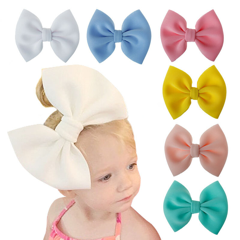 Neue Haar Clip für Mädchen Bogen Nette pin Zubehör Tuch Stoff Solide 14 Farben grip Headwear Heißer Verkauf