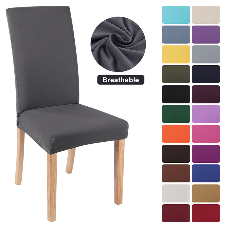 1/2/4/6 sztuk Solid Color pokrowiec na krzesło elastan Stretch elastyczne pokrowce pyłoszczelna pokrowiec na krzesło s dla hotelu jadalnia Party bankiet