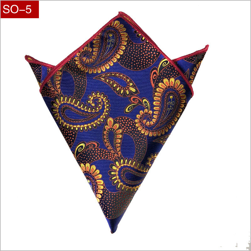 Pañuelo cuadrado de bolsillo para hombre, pañuelo de lujo de 25x25CM, Estilo Vintage Floral, Paisley