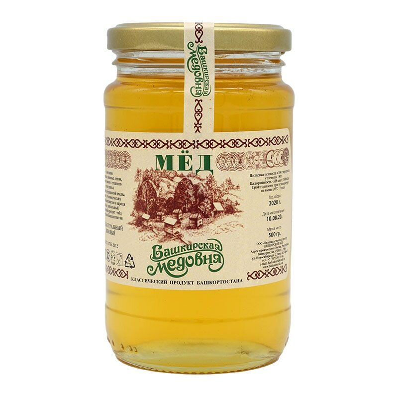 Honing Bashkir Natuurlijke Lime Bashkir Honing 500 Gram Glas