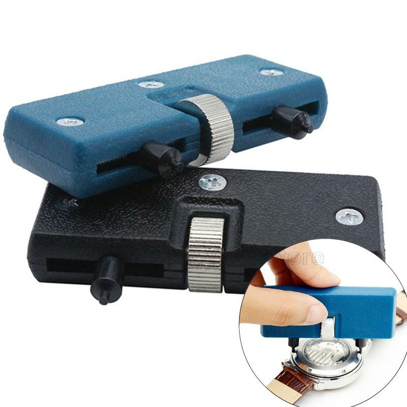 1 pçs abridor de relógio ajustável volta caso ferramenta imprensa plástico mais perto removedor chave parafuso kits reparação ferramentas relógio removedor