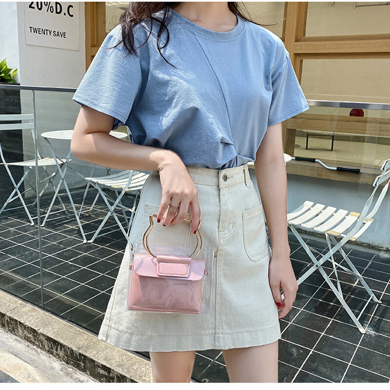 Mini bolso cuadrado pequeño para mujer, bandolera con solapa de PU, bandolera de piel para mujer, bonita versión coreana