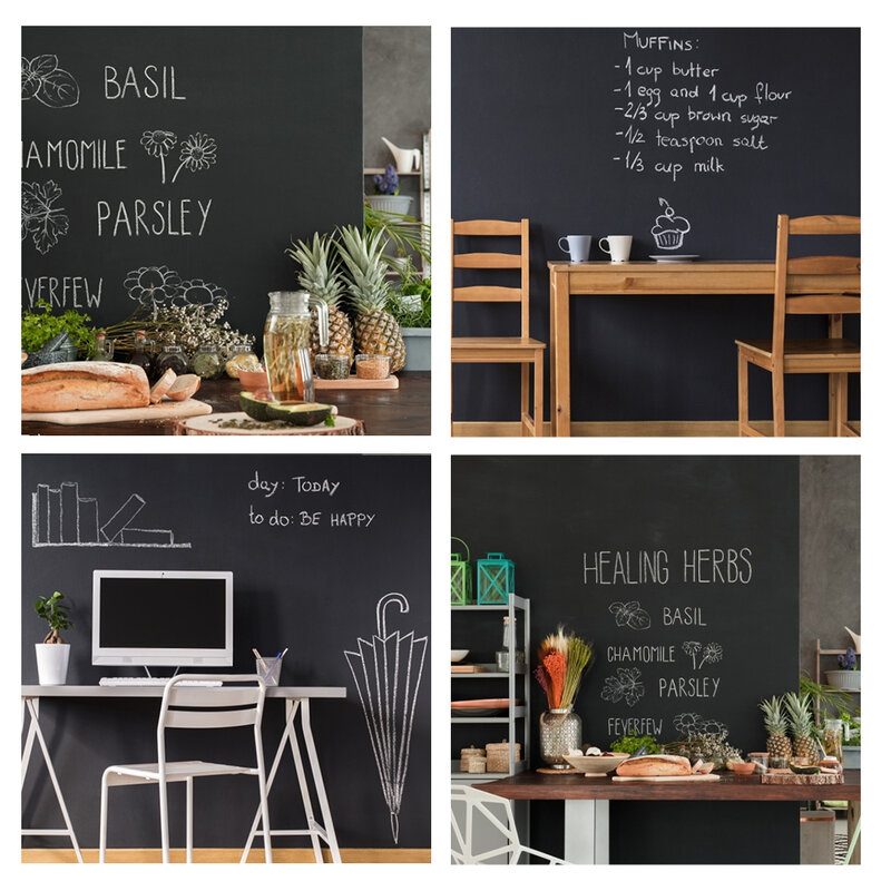 Portable Blackboard Sticker Chalkboard Contact Paper Removable Wall Decal Sticker 17.7x78.7 Inch for Home Cafe Restaurant Menu