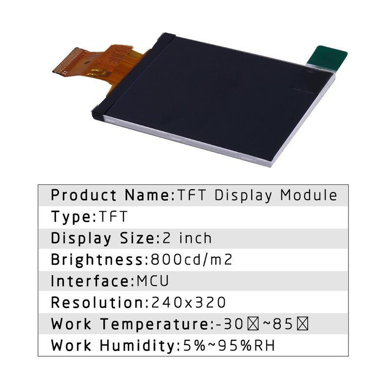2.0 "IPS 2.0นิ้ว TFT LCD 240*320ความละเอียด65K หน้าจอสีสันเต็มจอแสดงผล DIY โมดูลสำหรับ Arduino
