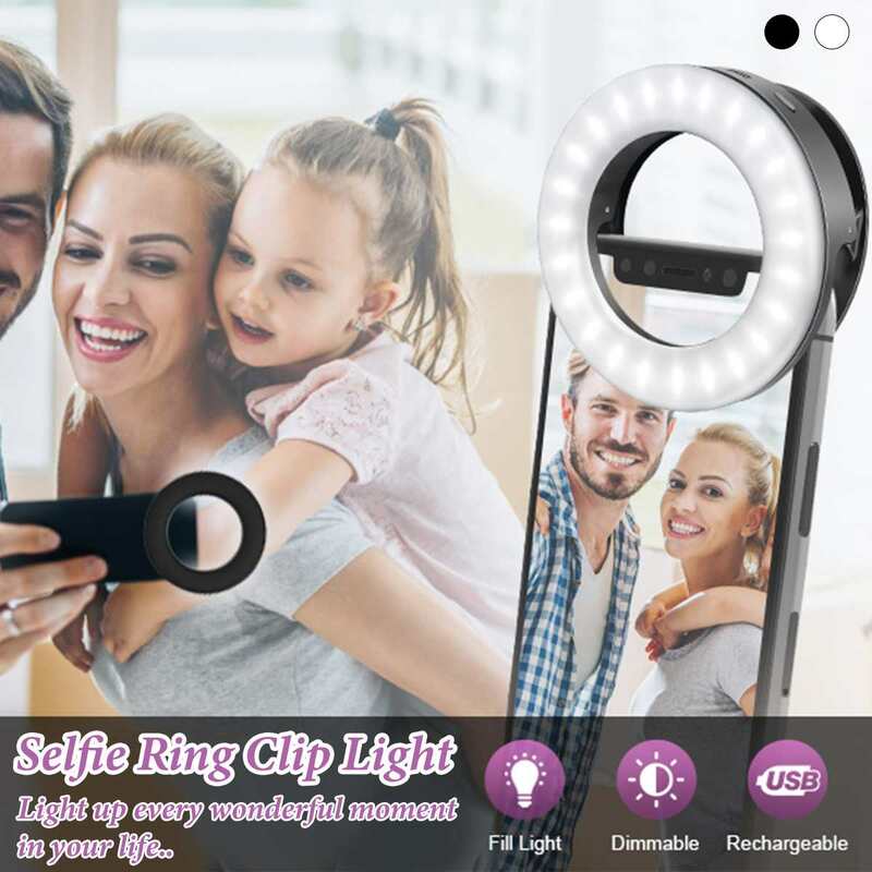 Sạc USB 48 Đèn LED Selfie Vòng Sáng Mini Vòng Tròn Di Động Ống Kính Điện Thoại Trang Điểm Lấp Đầy Đèn Laptop Camera Cho Điện Thoại Thông Minh chụp Ảnh