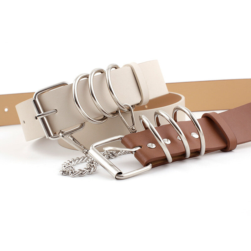 JEANPAUL-cinturón con hebilla de Pin para mujer, nuevo cinturón de estilo Punk de viento para Vaqueros, cadena decorativa Individual a la moda, de cuero de imitación