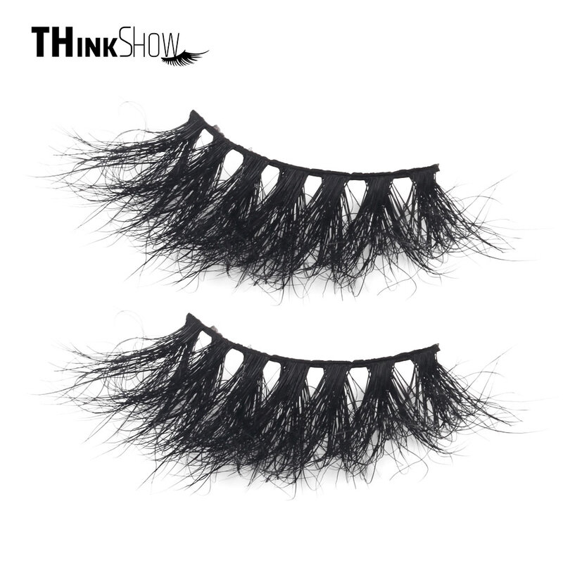 Thinkshow-pestañas postizas 3D de visón, 25mm, suaves y esponjosas, maquillaje espectacular, visón largo Natural