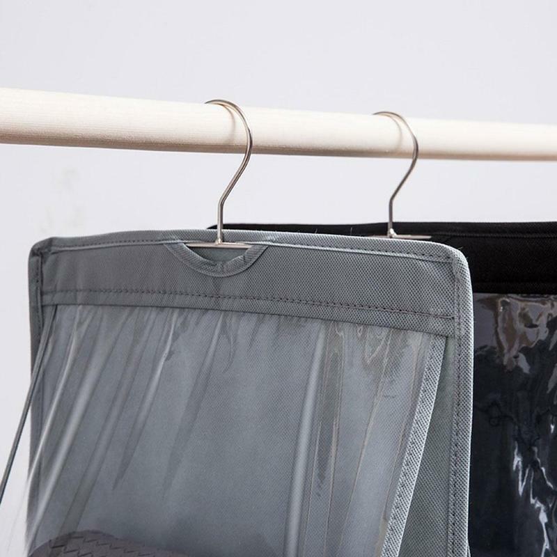 ハンギングハンドバッグ,6つの透明なポケットを備えた乾式および湿式靴収納バッグ,クローゼットの整理に最適,折りたたみ式ハンドバッグ,i2q8