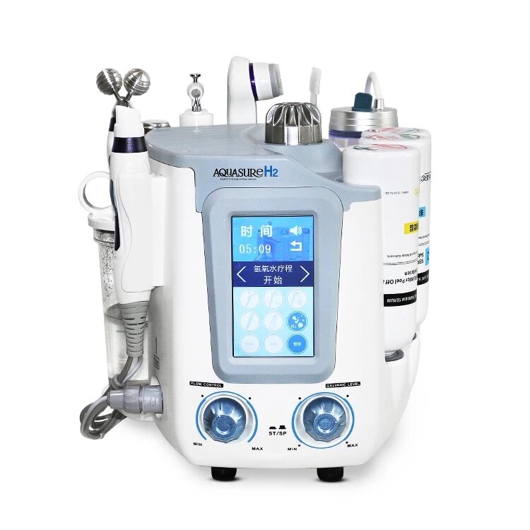 Machine de nettoyage de la peau du visage 6 en 1, appareil de beauté, BIO-ultrasonique, RF, Microderma, Peeling à l'eau, oxygène, 2021
