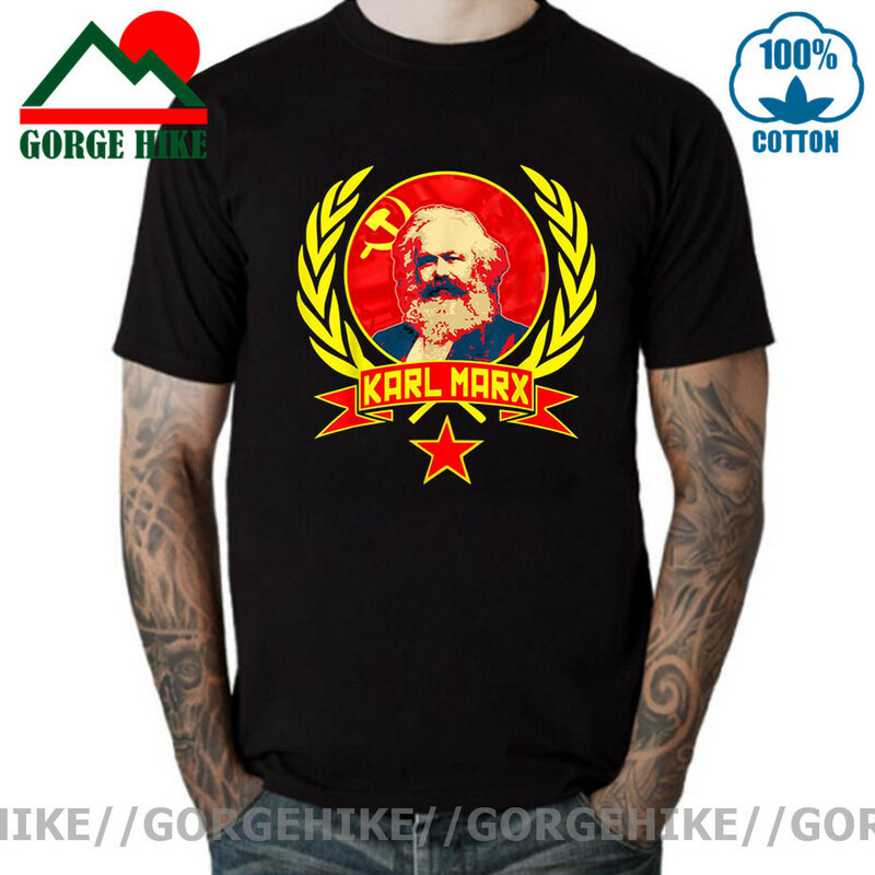 Los hombres camisetas de Karl Marx los trabajadores unir novedad pura camisetas de algodón el comunismo el marxismo el socialismo T camisas Tops de cuello redondo nueva llegada