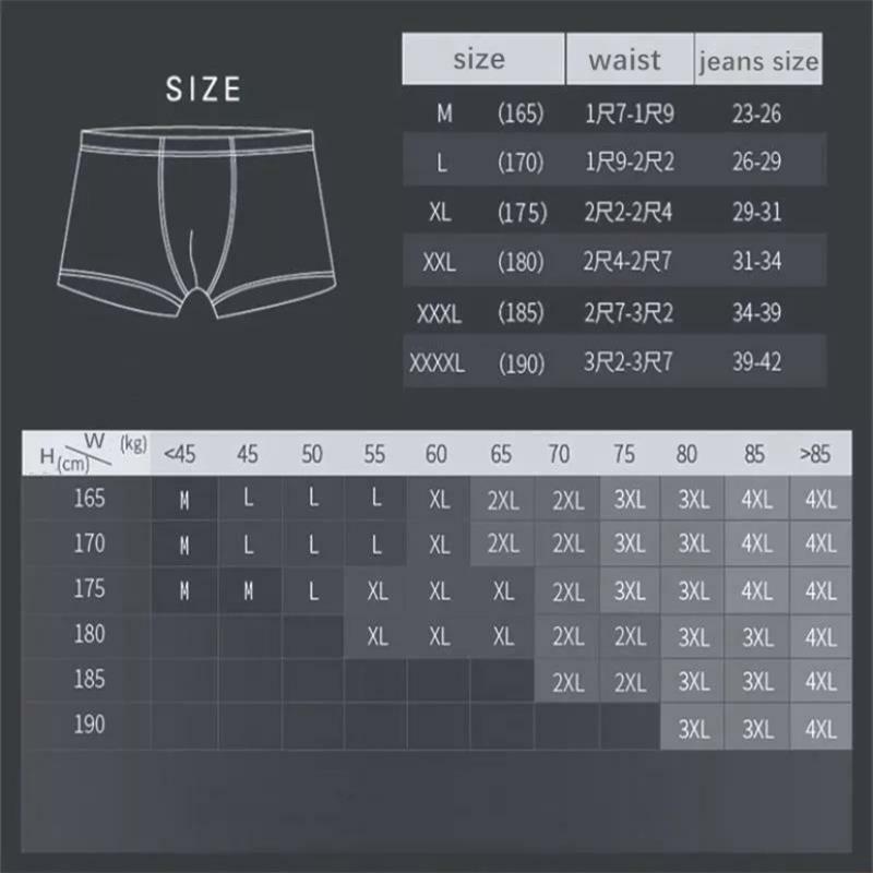 5/7/8pcs Men's Underwear Ice Silk Boxer Shorts Breathable Seamless Ultra-Thin Summer Fashion Printing Comfortable Boxer Shorts