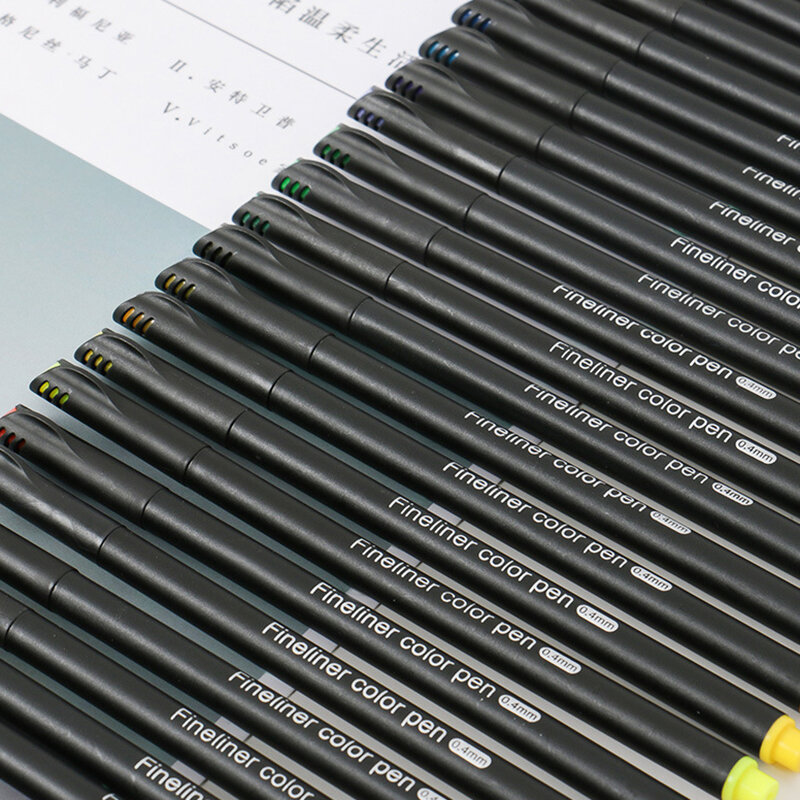 Profissional 100 cores colorido fineliner canetas 0.4mm forro fino feltro dicas marcador caneta para escola esboço drawi escrever arte suprimentos