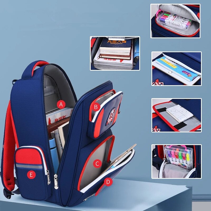 Mochila escolar ortopédica infantil, mochila escolar estilo britânico de 1 a 3 anos com grande capacidade para crianças
