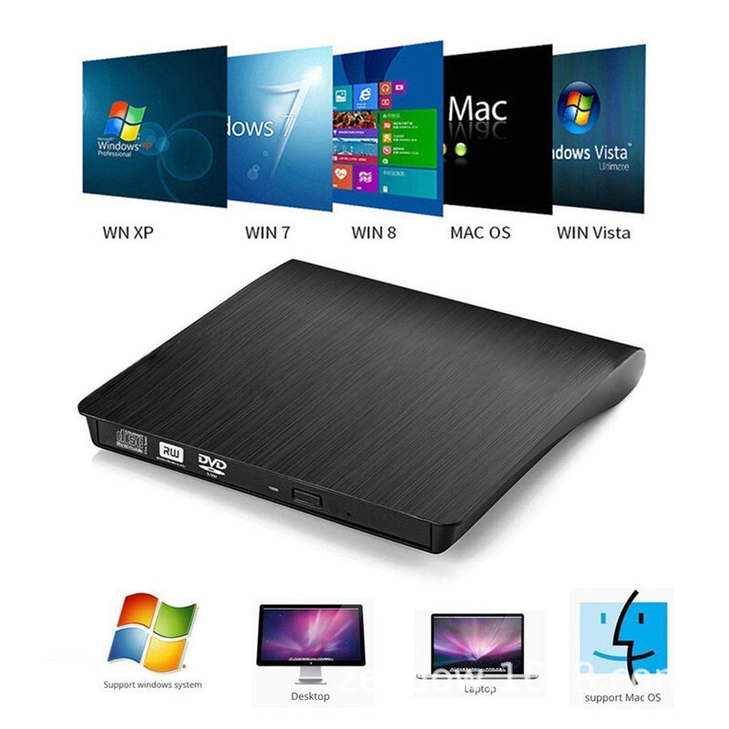 Nowy szybki zewnętrzny napęd DVD USB 4K nagrywarka 3D przenośny sterownik BD/CD/nagrywarka DVD dla Mac Windows XP Vista