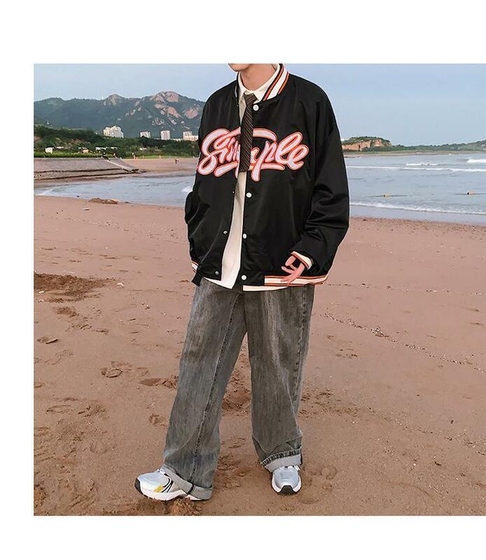 2021 nowa kurtka mężczyzna koreański wersja trend casual dziki luźny strój baseballowy chłopcy kurtka obszerna kurtka ubrania moda z najwyższej półki