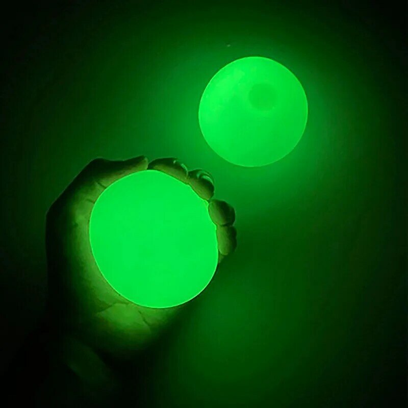 4.5cm 4 pezzi bastone luminoso palla da parete zucca fluorescente Xmas Sticky Target Ball Throw Fidget Toy regalo per bambini novità antistress