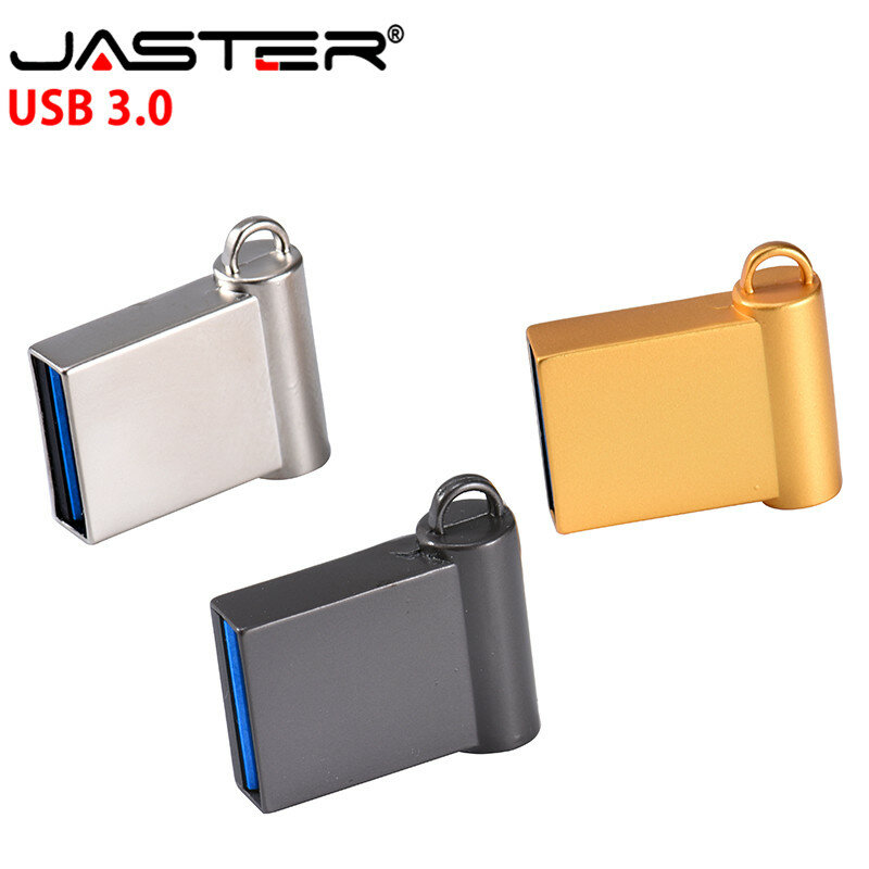 JASTER-Mini unidad Flash USB 3,0, Pendrive de Metal de alta velocidad, 4GB, 8G, 16G, 32G, 64G, con logotipo gratis de más de 10 Uds.