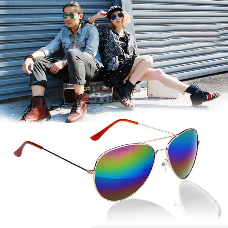 Gafas de sol de película colorida, espejo de rana elegante, hipster, nuevas