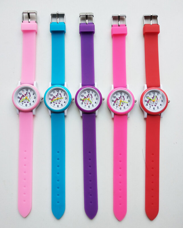 Relojes deportivos de cuarzo para niños y niñas, pulsera con dibujos de unicornios, 4 estilos, regalos de cumpleaños y Navidad