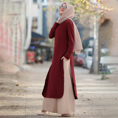 Arabski muzułmański islamski odzież damska odzież długi muzułmański bliskowschodni Abaya Jilbab nosi formalne spodnie garnitur
