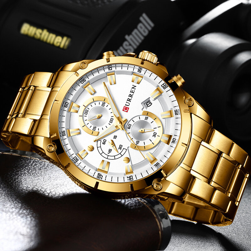 Curren high-end design relógio masculino, relógio de casa de negócios, relógio de quartzo masculino impermeável e durável