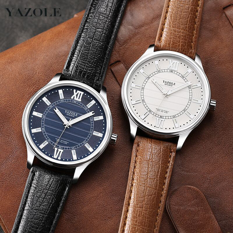 YAZOLE Hardlex Mirror Sport Watch uomo quarzo impermeabile moda Casual orologi da polso da uomo luminosi, ora mondiale