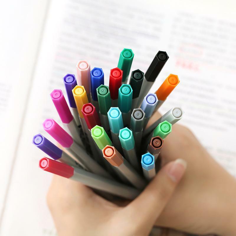 Fineliner Pen Mark Pen Refill 12Pcs 17cm Double Needle Tip Soft Pen Point Pen Calligraphy Sketch Brush Drawing Script Hand Pen