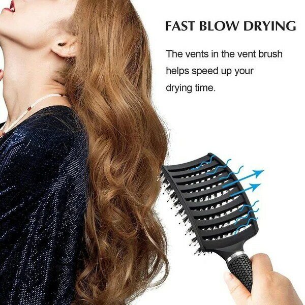 Anti-emaranhado escova de cabelo feminino couro cabeludo massagem pente molhado encaracolado macio escova de cabelo para casa & salão de beleza cabeleireiro ferramentas de estilo