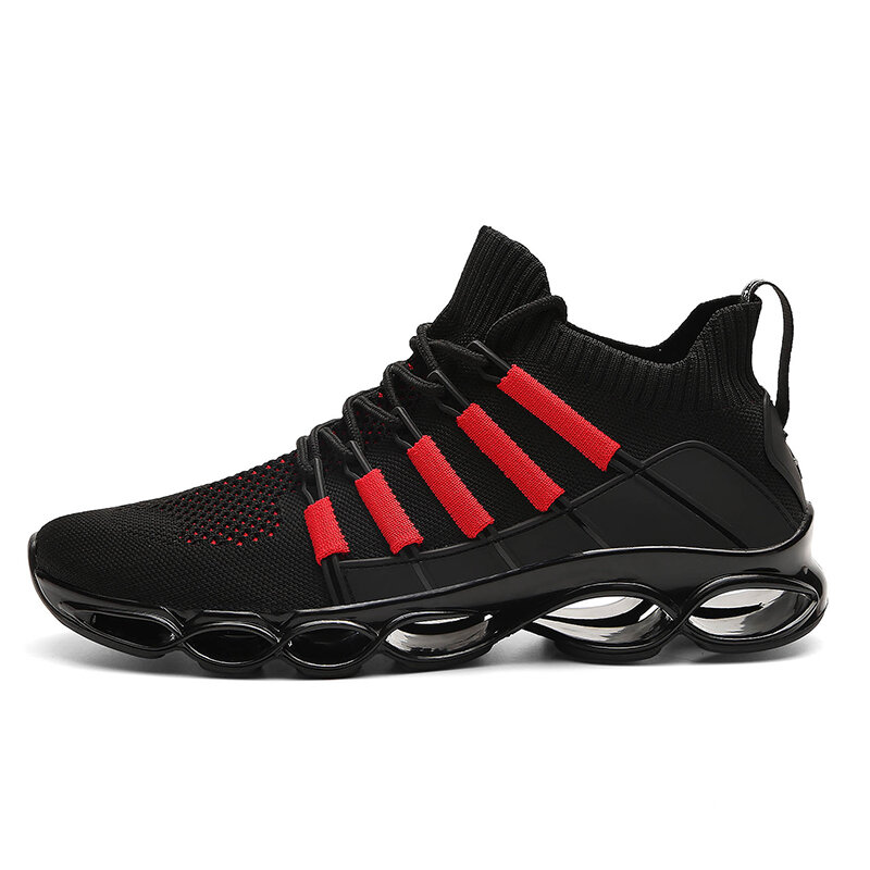Zapatillas de deporte para hombre, zapatos informales cómodos con suela roja, de espina de pescado, 39-47 talla grande, novedad