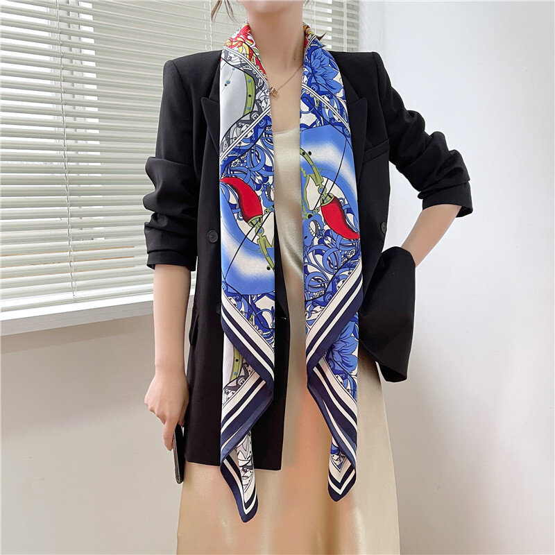 horse print women silk shawl,130 Cm Scarf,Silk Scarves Square Letter,Designer Scarfs Big,130cm Silk Scarf