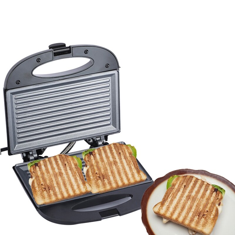 Panini Press Sandwich Maker Bread Oven Electric Grill Meat Steak Breakfast Machine Frying Pan Barbecue Plate