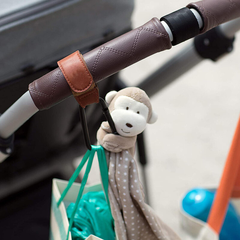 1/2 sztuk gruba skóra hak wózka dziecięcego akcesoria dla dziecięcy wózek nosidło niedźwiedź 35kg magiczny haczyk samoprzylepny wózek wieszak montowany na wózku klip
