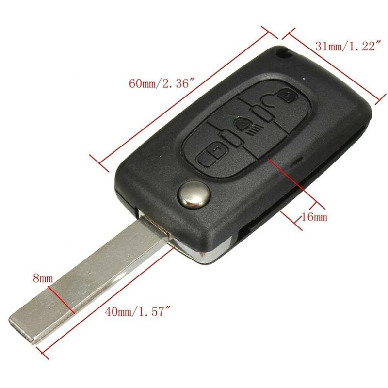 Складной автомобильный ключ-брелок с 3 кнопками, чехол для Citroen C2, C3, C4, C5, C6, C8