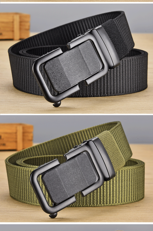 Men's Outdoor Belt Thickened Nylon Business Automatic Buckle Belt Casual Overalls Decorative Pants Belt Multifunctional 125cm