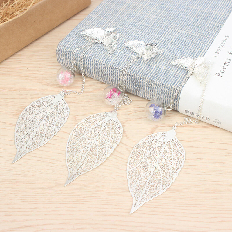 Exquisite Retro Vintage Bookmark Design of Feather Butterfly Creative Metal Bookmarks Promotional Gift Stationery Film Book Mark