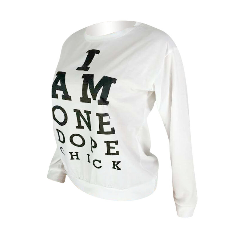 Women Sweatshirt  Letter Prints Casual Spring Fall Woman Tops Clothes Long Sleeve 2021 New O-neck Pullovers for Female Ladies