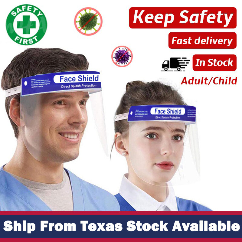 안전 전체 Facesheilds 플라스틱 학교에 다시 아이들을위한 명확한 수호자 산업 안티 스플래쉬 선박 텍사스 도매