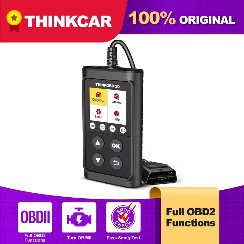 Инструмент для диагностики автомобиля THINKCAR ThinkOBD 20, OBD2, Автомобильный сканер, индикатор освещения двигателя, поиск DTC, считыватель кодов Obdii, ...