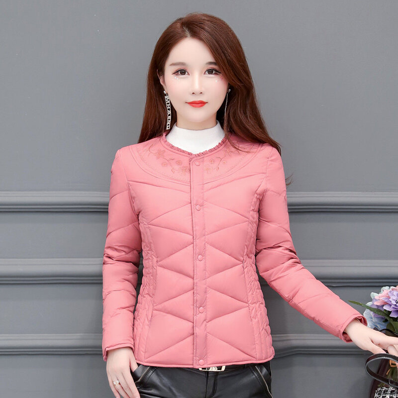 2021 new down jacket liner women's short long-sleeved large size mother's wear thickened warmth and slim down jacket down jacket