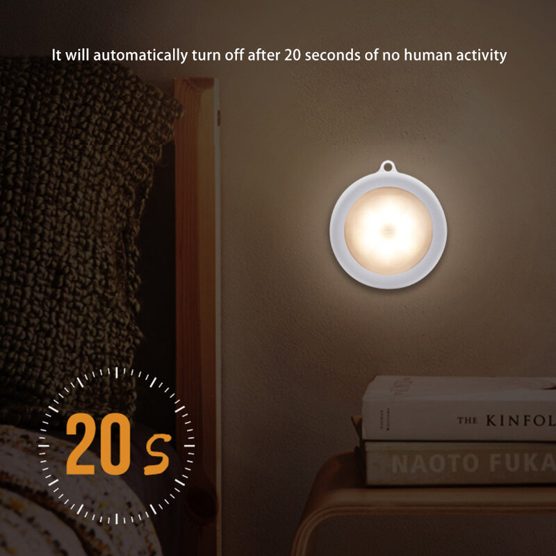 Luz de led com sensor de movimento, lâmpada de parede recarregável interna, para armários e guarda-roupas, sem fio, quarto, escadas