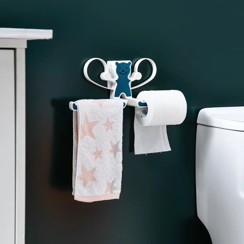 Dapur Diri Perekat Pemegang Handuk Gantungan Rak Kertas Toilet Pemegang Kamar Mandi Aksesoris Kabinet Kertas Gulungan Rak Penyimpanan Tisu