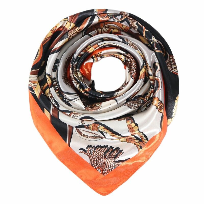 Квадратный шелковый шарф 90*90 см, женская модная дизайнерская летняя Красивая Мягкая атласная шаль, платок, шарфы для волос, шейный платок