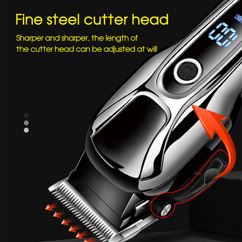 [Boi] Adjustable Professional Rechargeable Electric Hair Clipper Washable Blade Mustache Trimmer Household Haircutting Machine