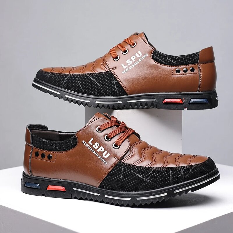 عالية الجودة حجم كبير حذاء كاجوال الرجال موضة العلامة التجارية الأعمال حذاء رجالي عادية رائجة البيع تنفس الرجال حذاء كاجوال أسود