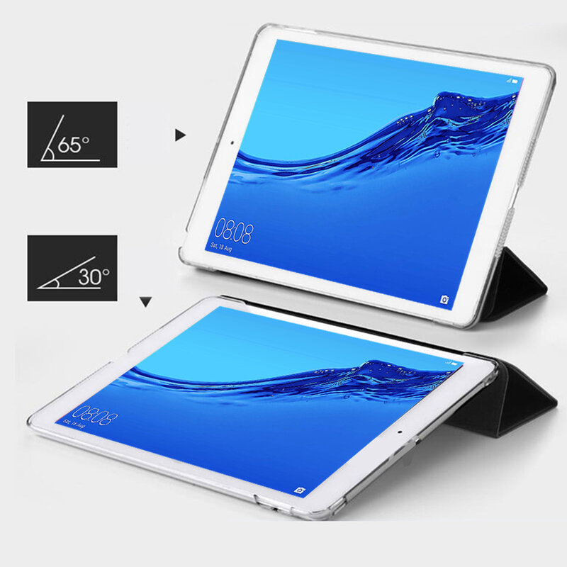Smart Case untuk Huawei MediaPad T5 8.0 JDN2-W09 Tablet Cover Stand PU Kulit untuk Huawei MediaPad T5 10.1 "AGS2-W09/L09 Cover