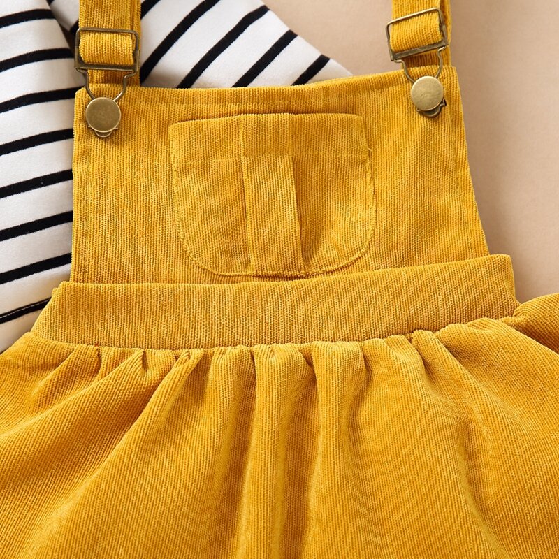 Herbst Winter Kinder Kleidung Für Baby Mädchen Tutu Party Kleid Outfits Kleinkind Mädchen Streifen Casual T-shirt + Cord Kleid Kleidung set