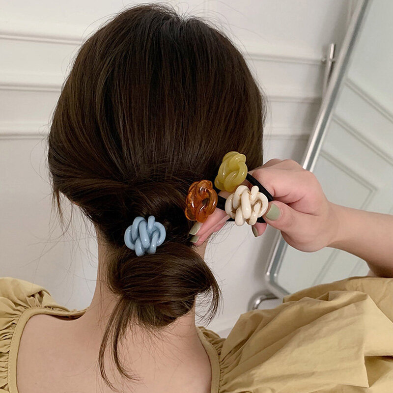 Acrylic Hair Scrunchie Candy Color Elastic Rubber Band Wide Hair Band Ponytail Holder Hair Accessories Headdress Hairband Rope