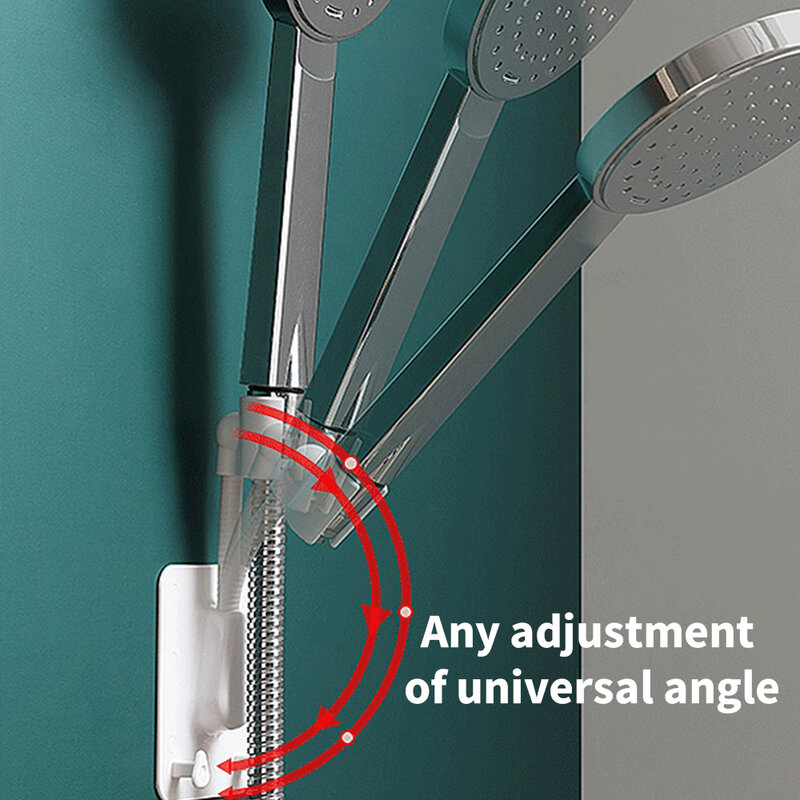 2 ganci montaggio a parete supporto per soffione doccia regolabile senza punzonatura supporto per soffione doccia accessori per la pulizia della casa del bagno