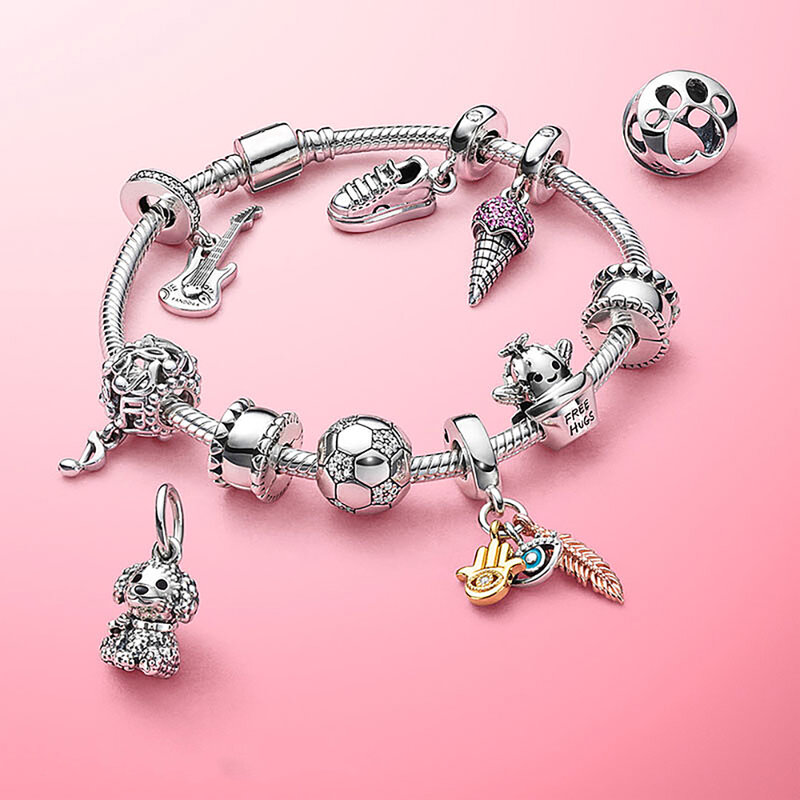 Volayer-Bracelets en argent regardé 925, fermoir papillon, barre en T, perles de coeur, pavé, salle, bijoux, navire